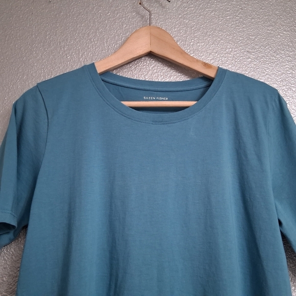 NWT Eileen Fisher Teal Tee Shirt Size S/P - Picture 8 of 14
